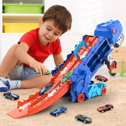 Transport Dinosaur Truck with Foldable Sliding - Non-Toxic - 100% Safe for Kids